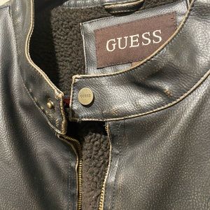 Guess leather jacket with wool size xxl